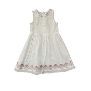 Edgehill Collection White Seashell Embroidered Dress 4T